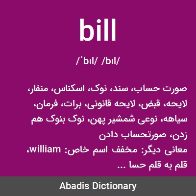معنی کلمه bill
