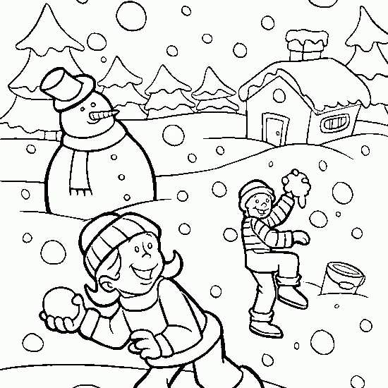 نقاشی کودکانه در مورد فصل زمستان