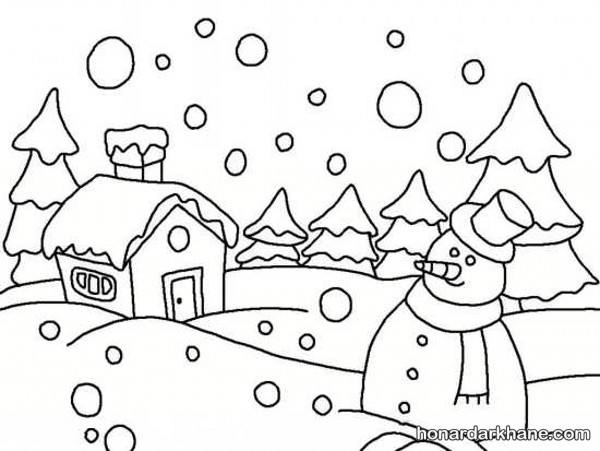 نقاشی کودکان در مورد فصل زمستان