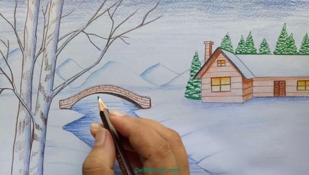 عکس کشیدن نقاشی فصل زمستان
