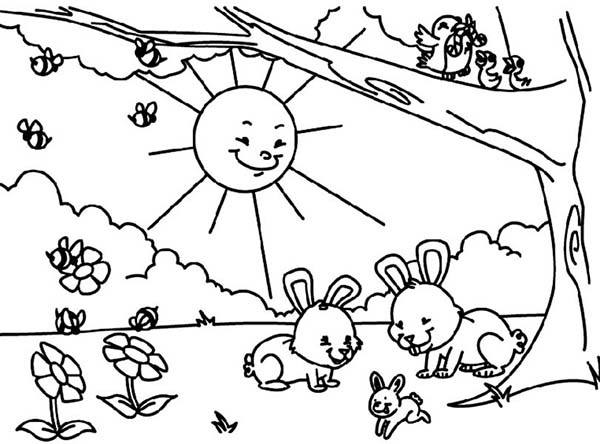 عکس نقاشی کودکانه در مورد فصل بهار
