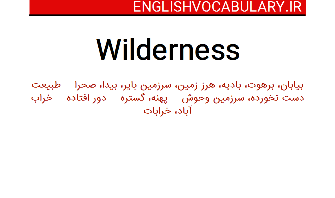 معنی کلمه wilderness
