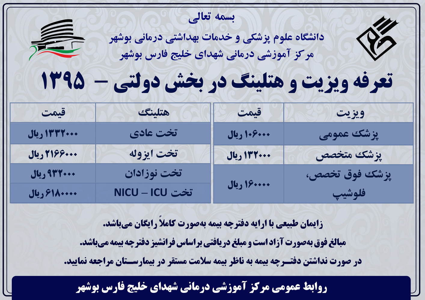 اسامی دکتر زنان استان بوشهر
