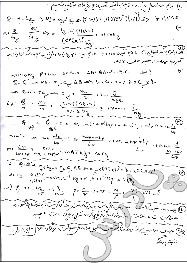 جواب سوالات اخر فصل فیزیک دهم ریاضی 