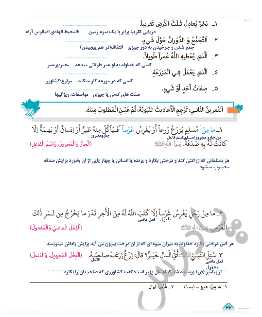 کتاب عربی دوازدهم کاردانش با جواب درس سوم 