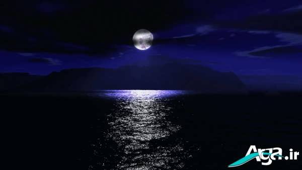 عکس از دریا در شب