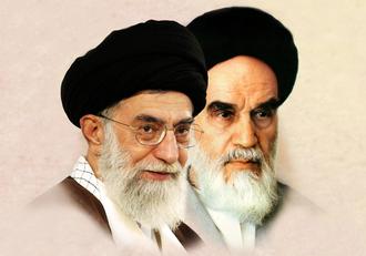 عکس رهبری و امام خمینی