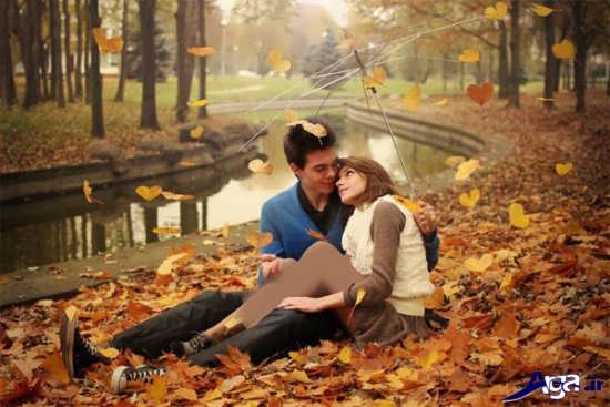 عکس عاشقانه دونفره پاییز