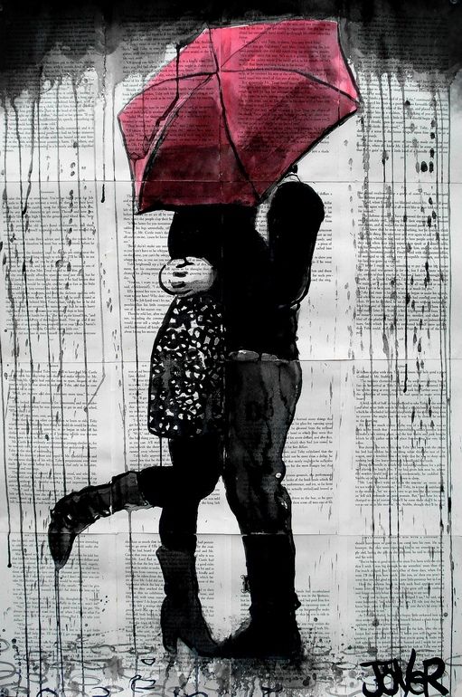 عکس بارانی عاشقانه دونفره