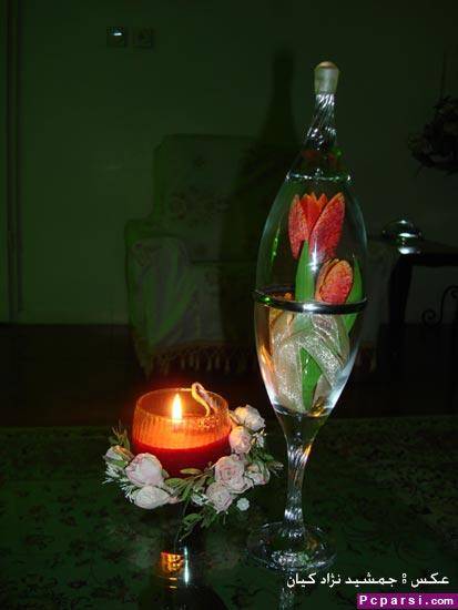 عکس شمع و گل