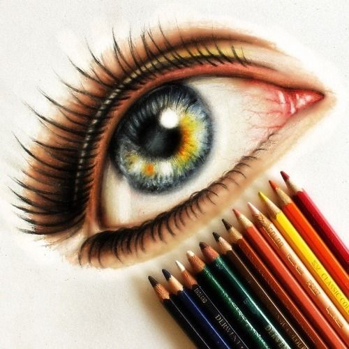 عکس طراحی ساده با مداد رنگی