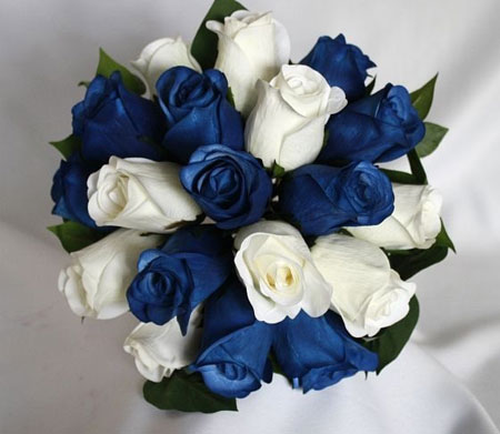 عکس دسته گل عروس رز آبی
