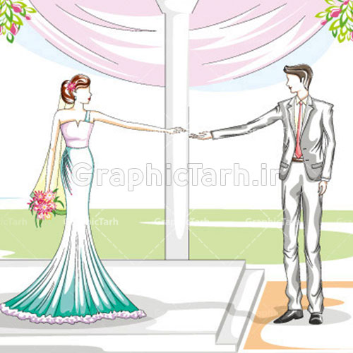 دانلود عکس عروس و داماد کارتونی