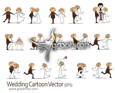 عکس های عروس و داماد کارتونی