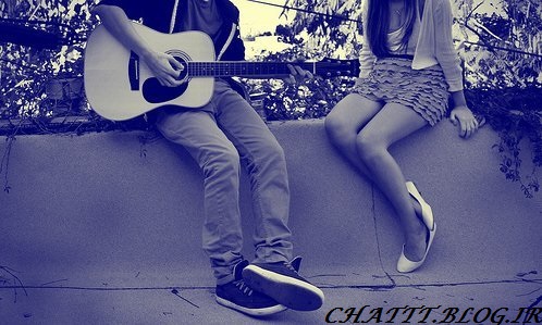 عکس عاشقانه دختر پسر با گیتار