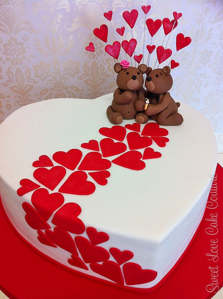 عکس کیک تولد عاشقانه قلب