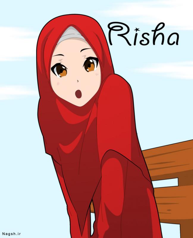 عکس کارتونی یک دختر با حجاب