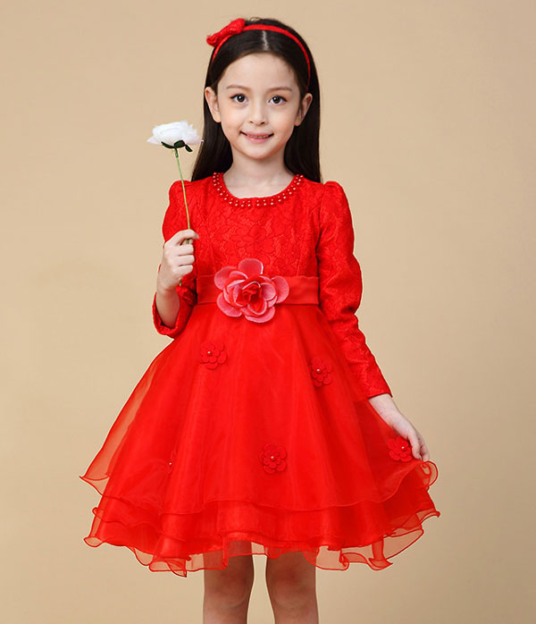 مدل لباس دخترانه بچه گانه قرمز

