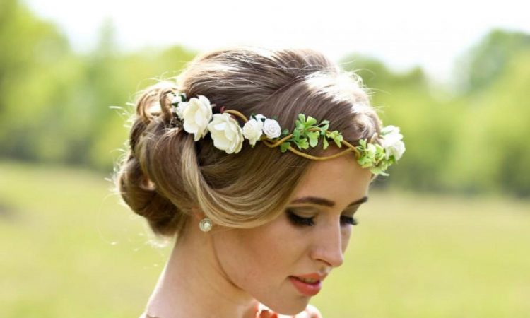مدلهای تاج عروس با گل طبیعی
