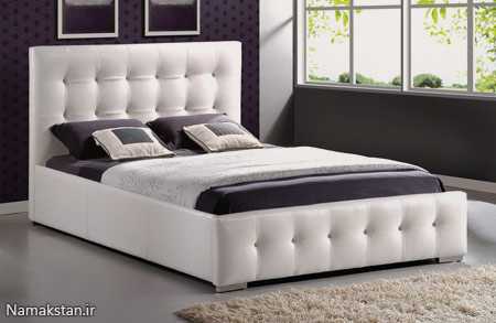 مدل تخت خواب دو نفره سفید مشکی
