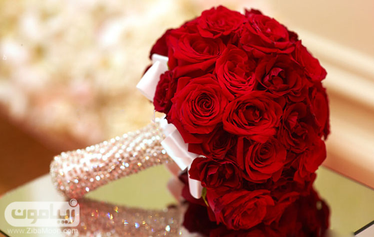 مدل دسته گل رز قرمز عروس
