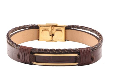 مدل دستبند چرم طلا مردانه
