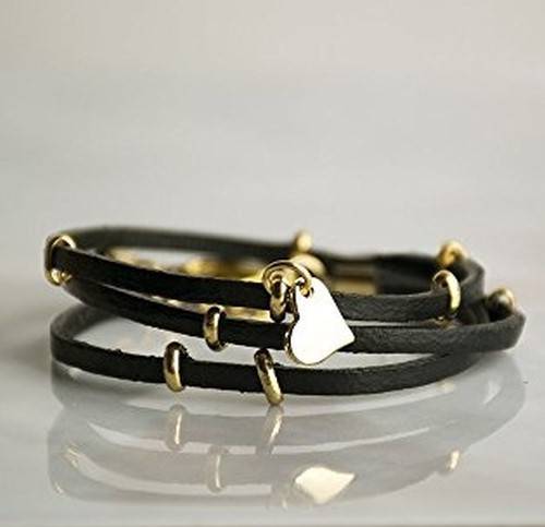 مدل دستبند چرم طلا دخترانه
