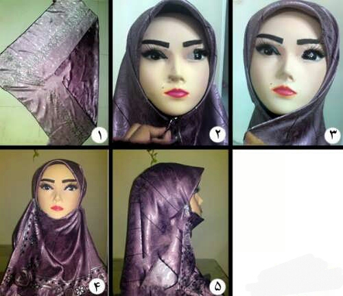 روش بستن روسری مدل لبنانی
