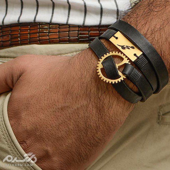 مدل دستبند طلا بند چرمی
