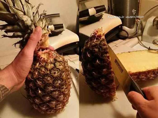 نحوه خوردن میوه آناناس
