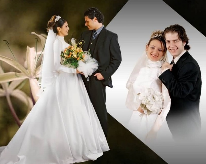 مدل عکس عروس و داماد در آتلیه
