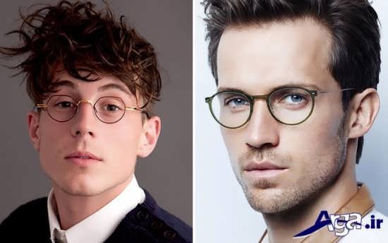 مدل عینک طبی مردانه برای صورت گرد
