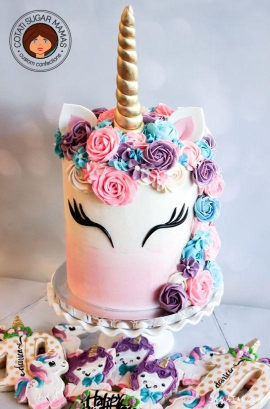 کیک تولد دخترانه بزرگسال دو طبقه
