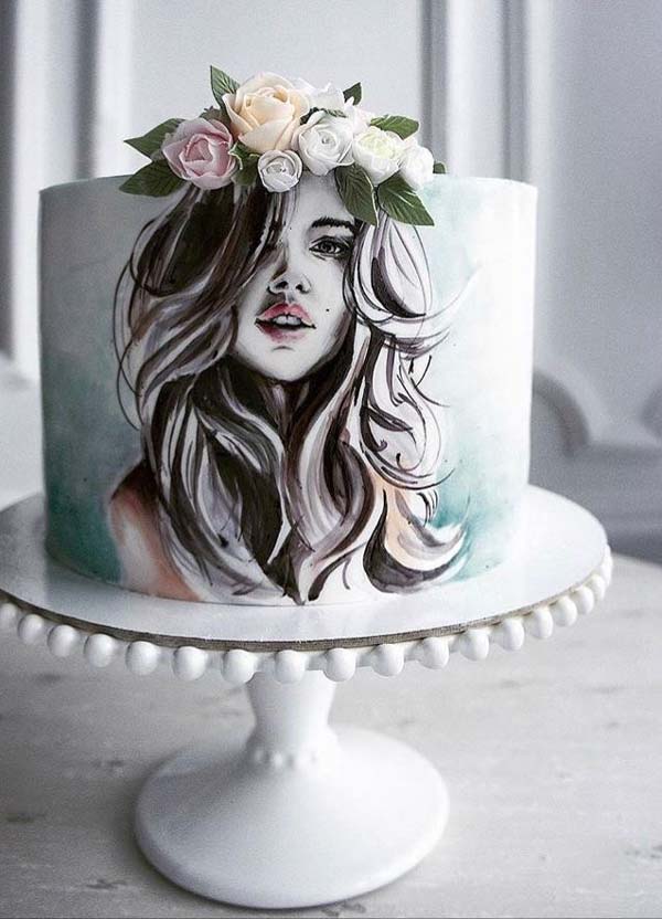 کیک تولد دخترانه جوان اینستاگرام
