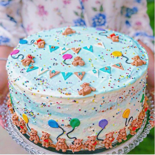 مدل کیک تولد پسرانه خامه ای
