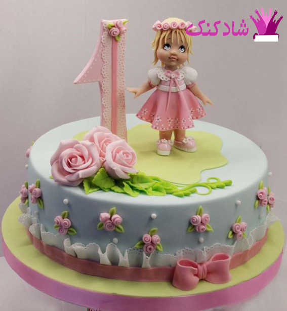 طرح کیک تولد یک سالگی دختر
