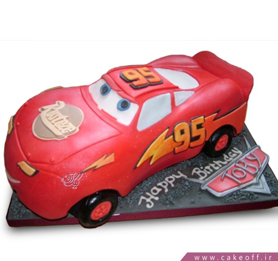 کیک تولد پسرانه ماشین قرمز
