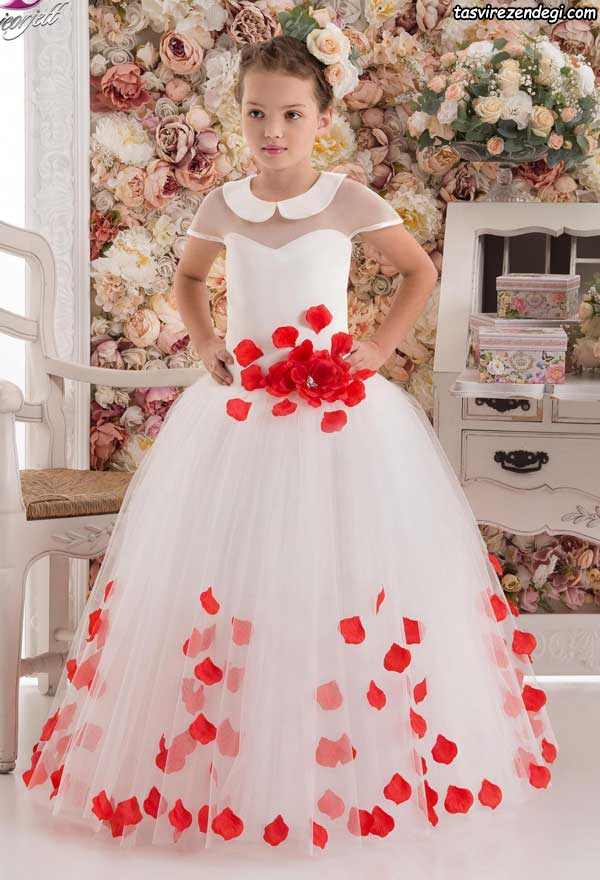 مدل لباس مجلسی و لباس عروس پرنسسی بچه گانه دخترانه
