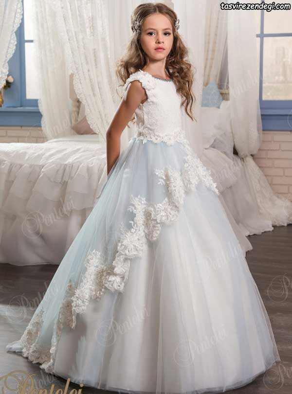 مدل لباس عروس دخترانه ی پرنسسی
