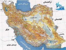 تصویر نقشه ایران با نام شهرها