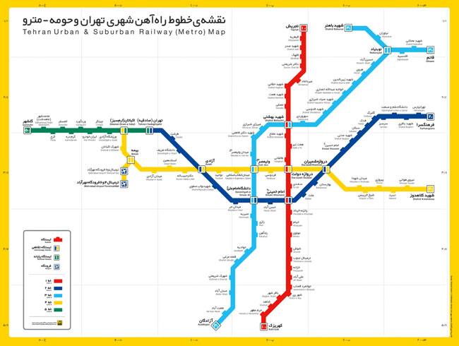 عکس واضح خطوط مترو تهران