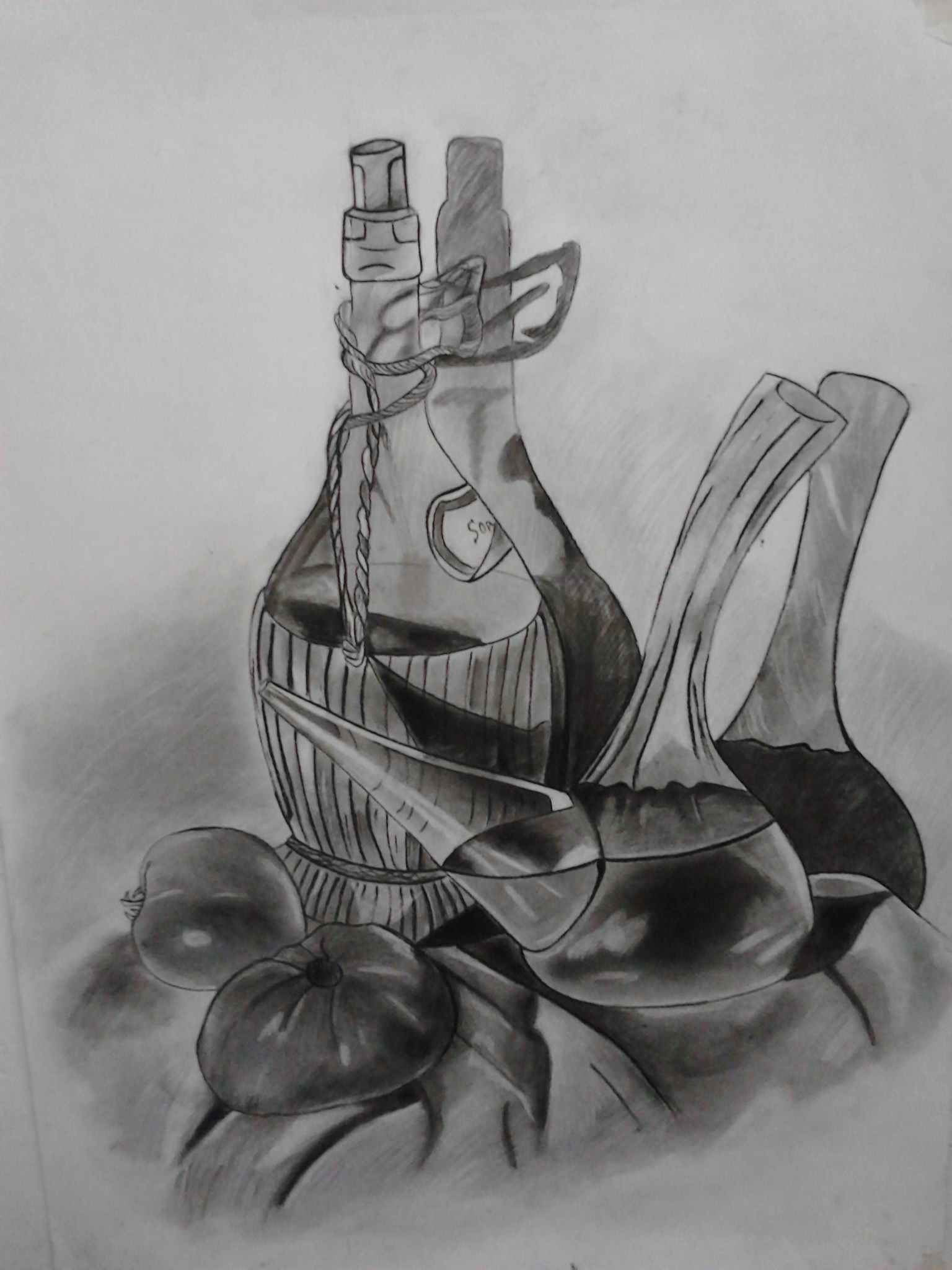 عکس نقاشی طبیعت بی جان با مداد