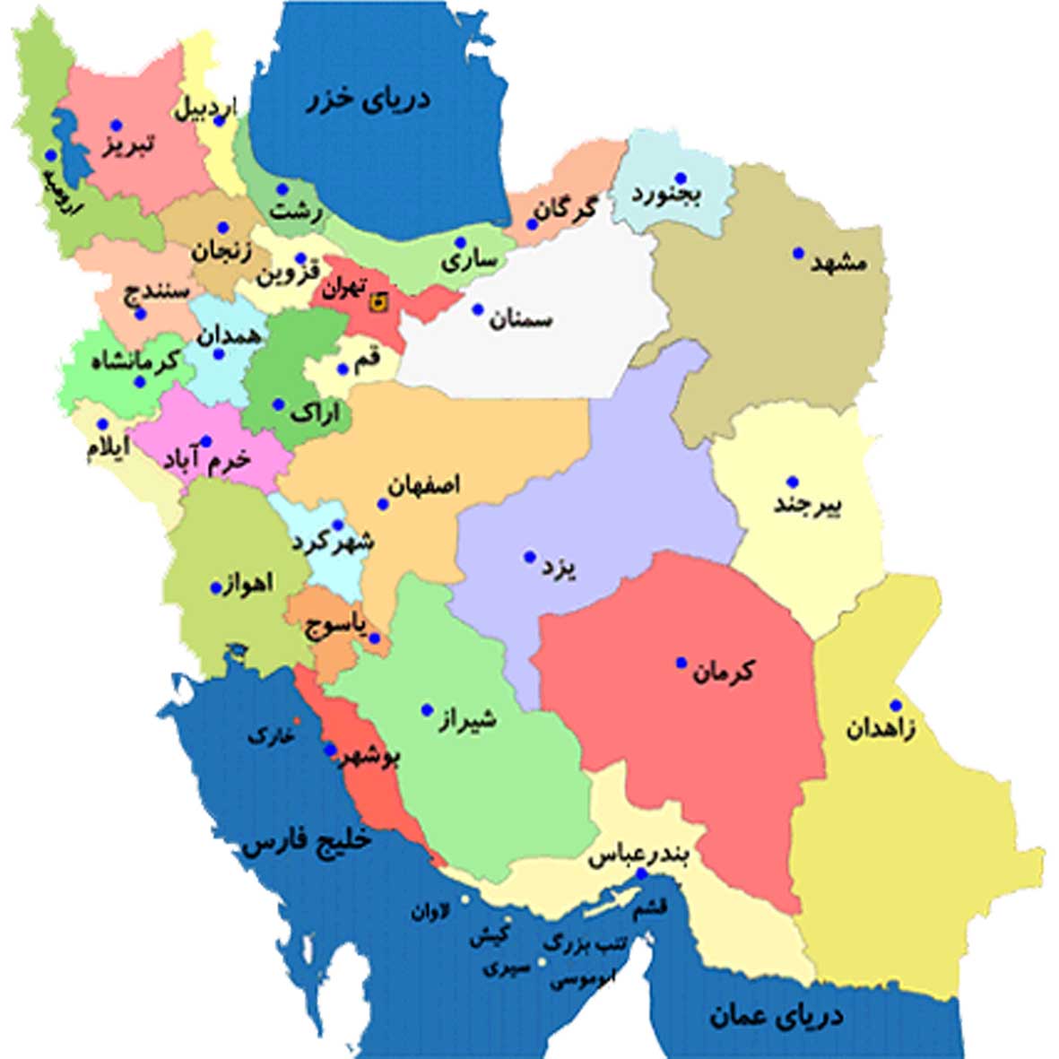 عکس نقشه ی ایران و همسایه هایش
