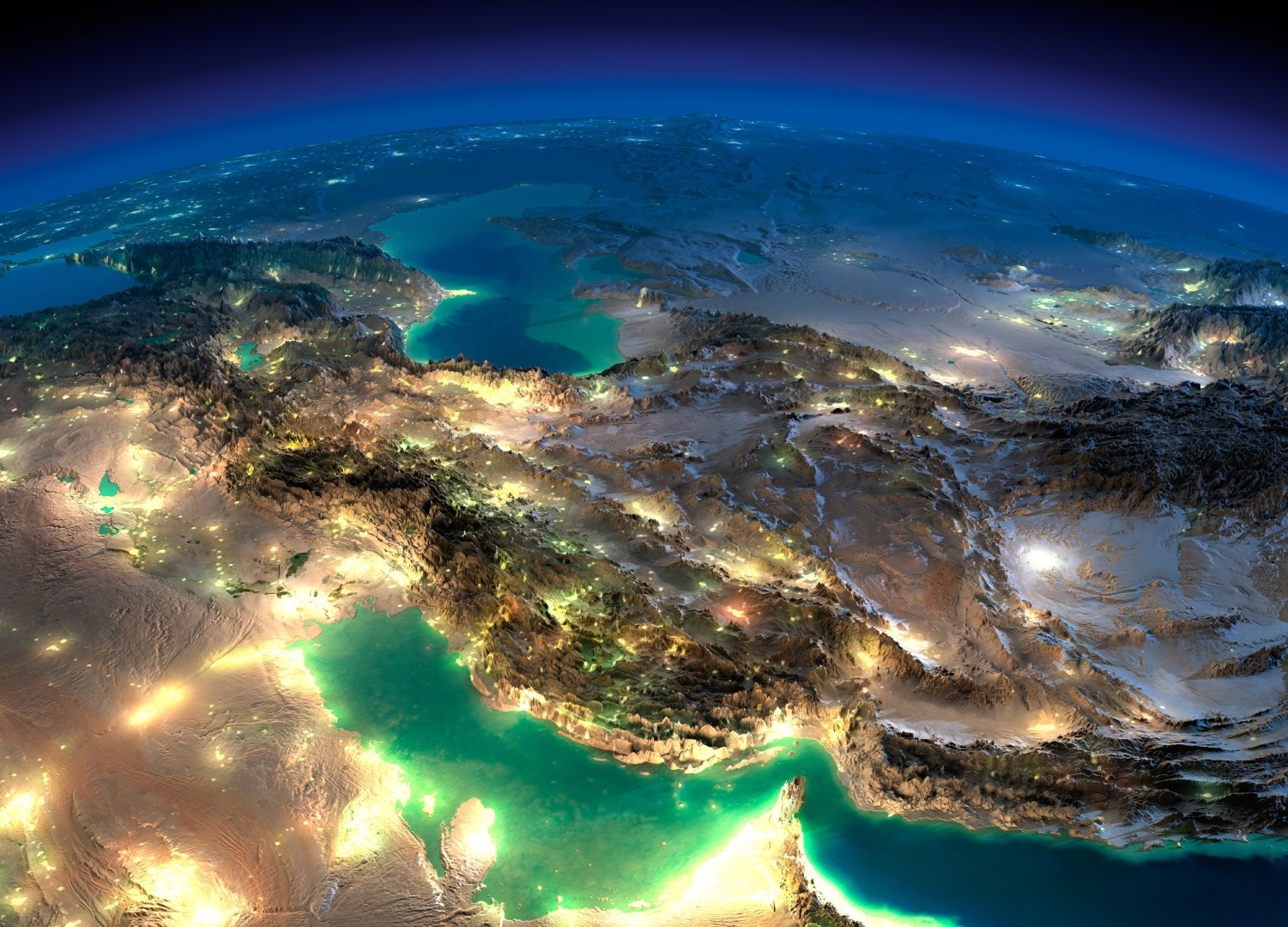 عکس ماهواره ای ایران در شب