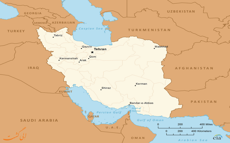 عکس نقشه ی ایران با همسایگانش