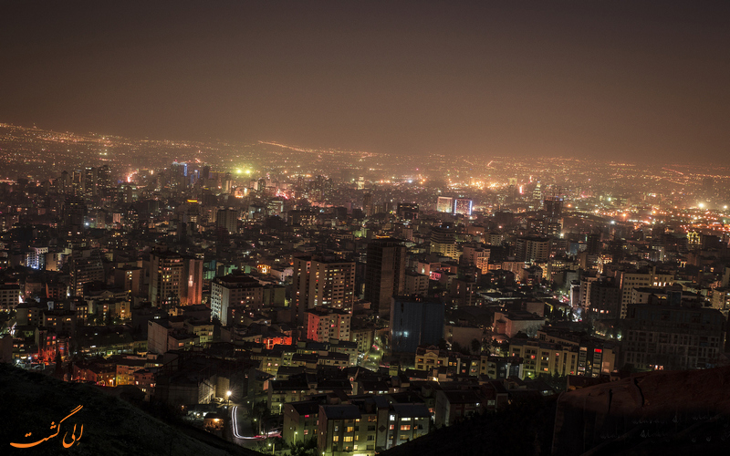 عکس از بام تهران در شب