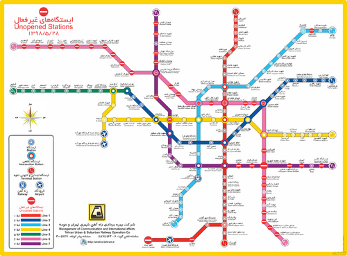 عکس نقشه جدید مترو تهران