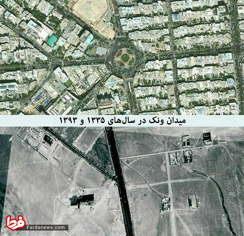 نقشه های هوایی قدیمی تهران
