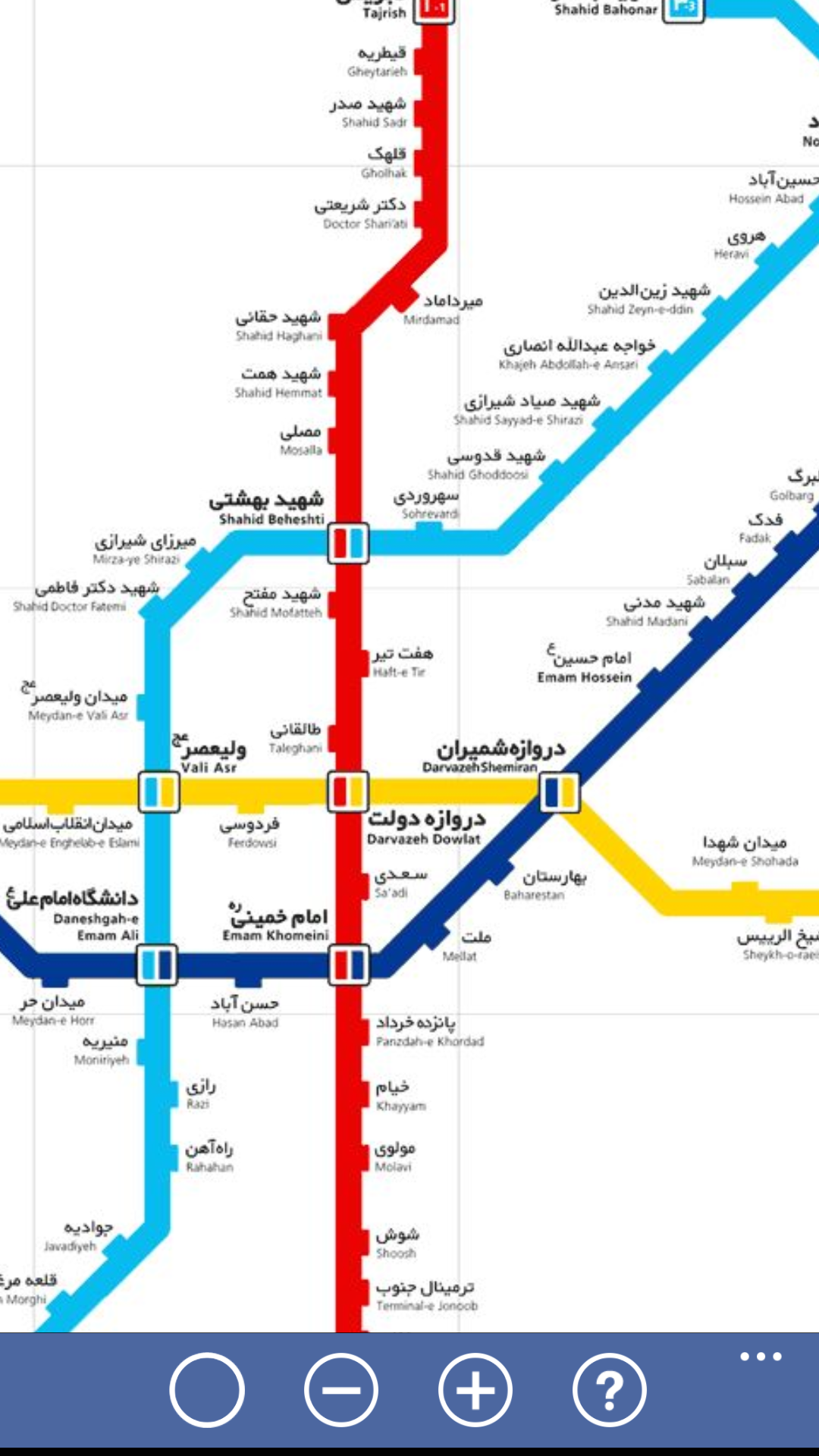 عکس از نقشه ی مترو تهران