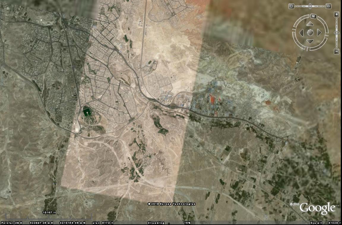 نقشه هوایی شهرستان تبریز